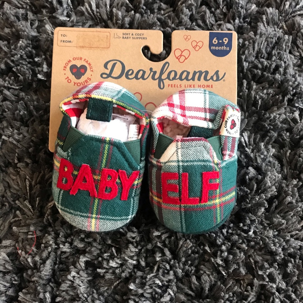 New 6-9 Month Baby Elf Dearfoam Holiday Slippers